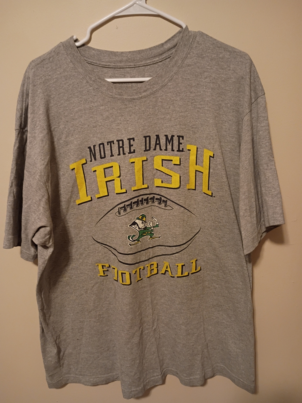 Notre Dame Irish Football Gray Graphic Tee